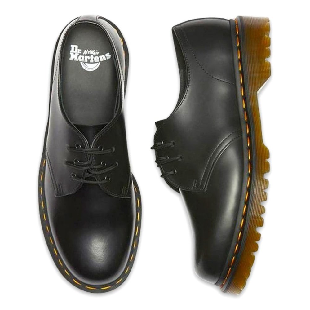DR MARTENS 1461 Extreme Lace Polished Smooth Black - Picture 1 of 5